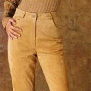Genuine Suede Leather Jeans 5-Pocket Jeans